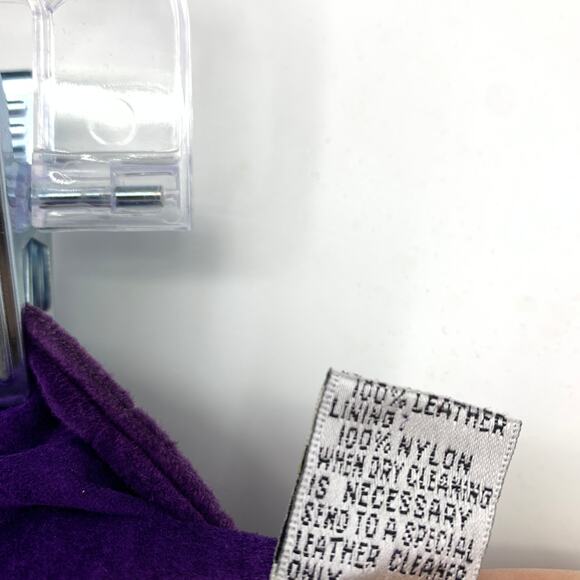 Adrian Jordan Suede Leather Skirt Womens Plus Sz 3X Purple Knee Length Straight - Picture 6 of 6